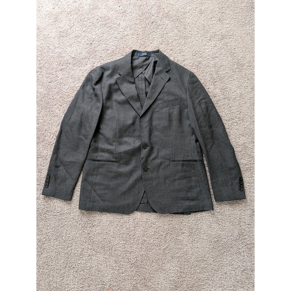 Polo Ralph Lauren Traveler Suit Jacket 100% Wool 44R Sport Coat Made In Portugal